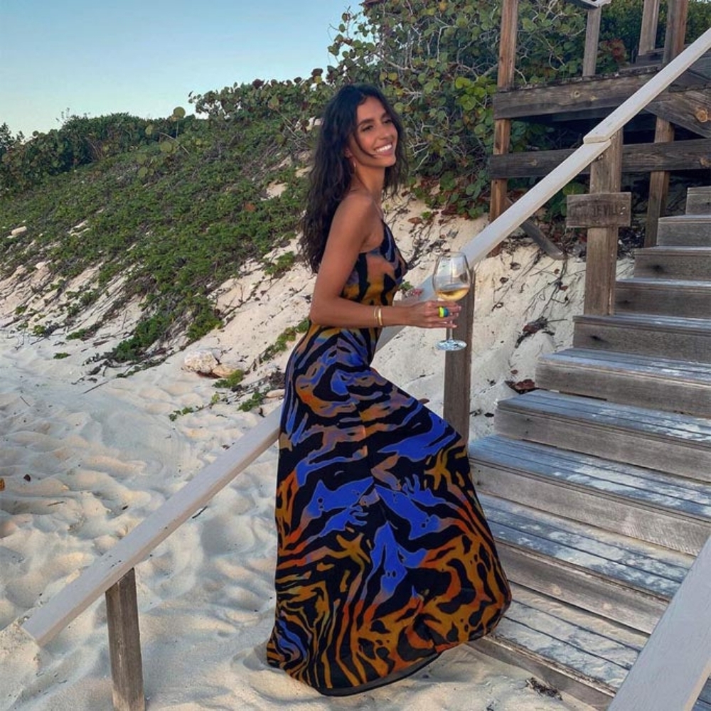 Rat & Boa Blue and Orange Maxi Dress